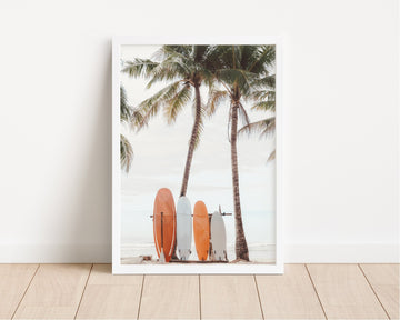 Vintage Surfboard Coastal Photograph wall - art - picture - poster