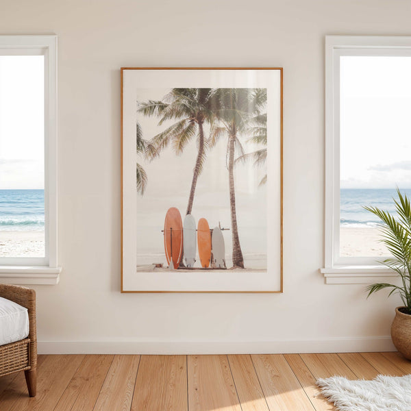 Vintage Surfboard Coastal Photograph