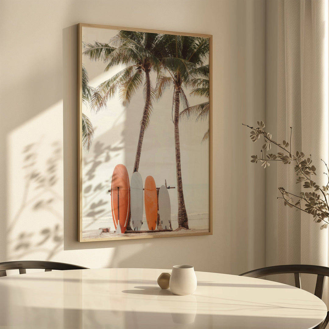 Vintage Surfboard Coastal Photograph wall - art - picture - poster