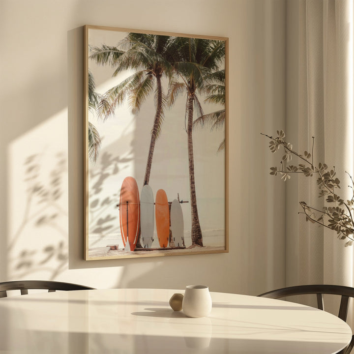 Vintage Surfboard Coastal Photograph wall - art - picture - poster