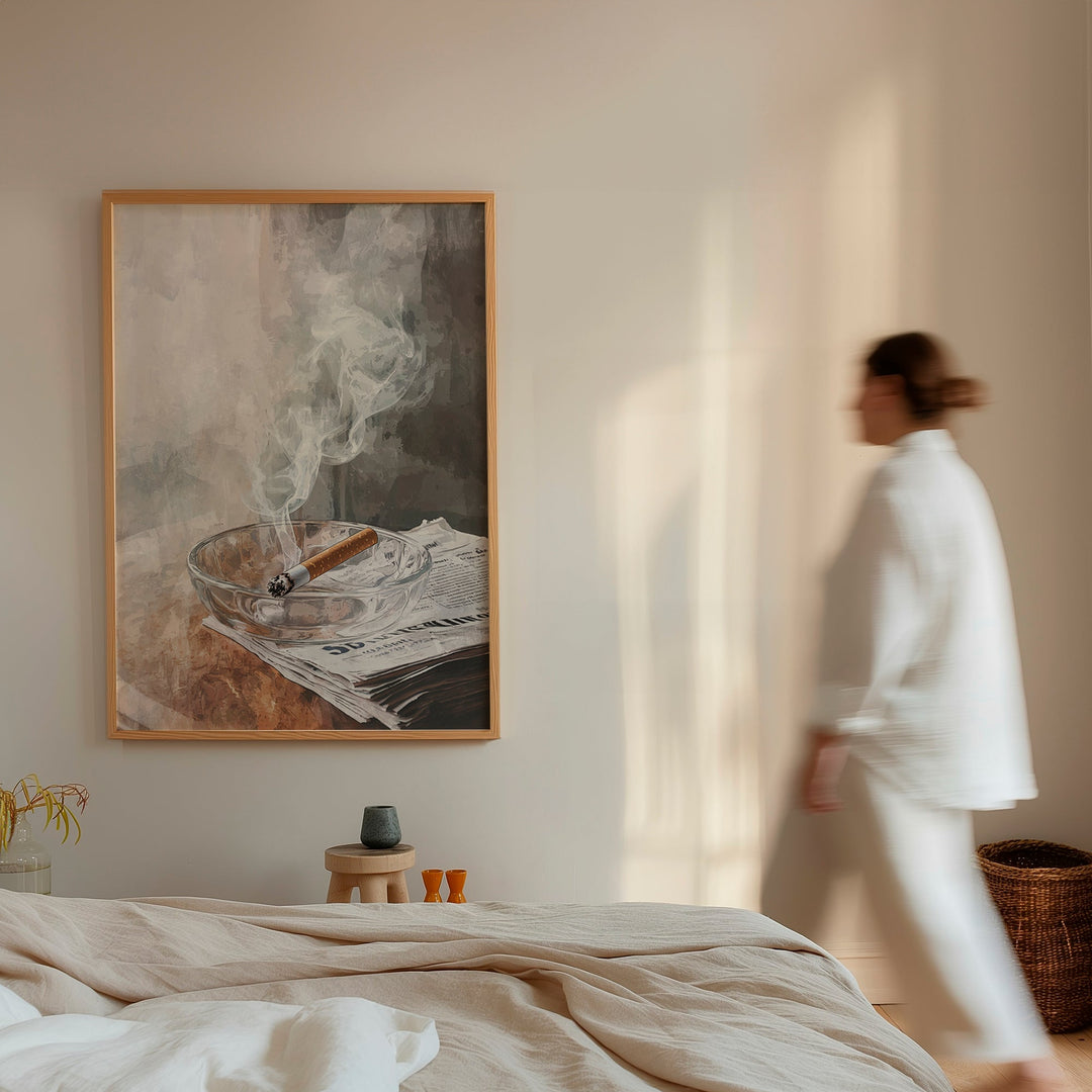 Vinyl Smoke Cigarette Oil Painting Art wall - art - picture - poster