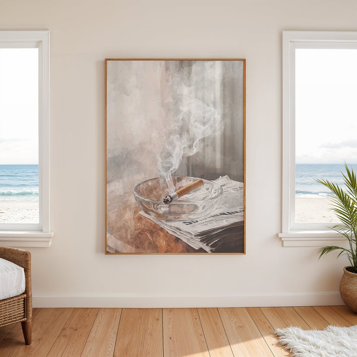 Vinyl Smoke Cigarette Oil Painting Art wall - art - picture - poster