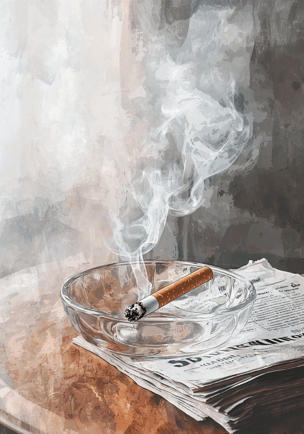 Vinyl Smoke Cigarette Oil Painting Art,frame