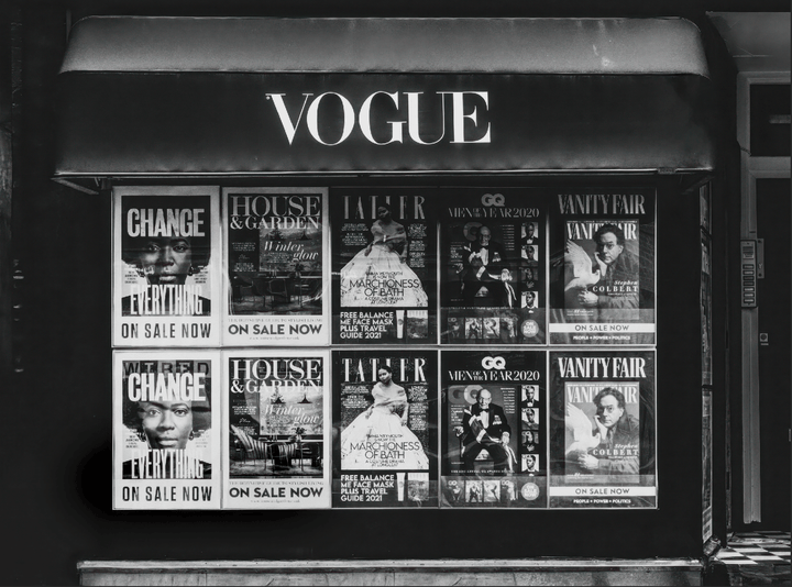 Vogue Vintage Magazine Stand Photography Print frame