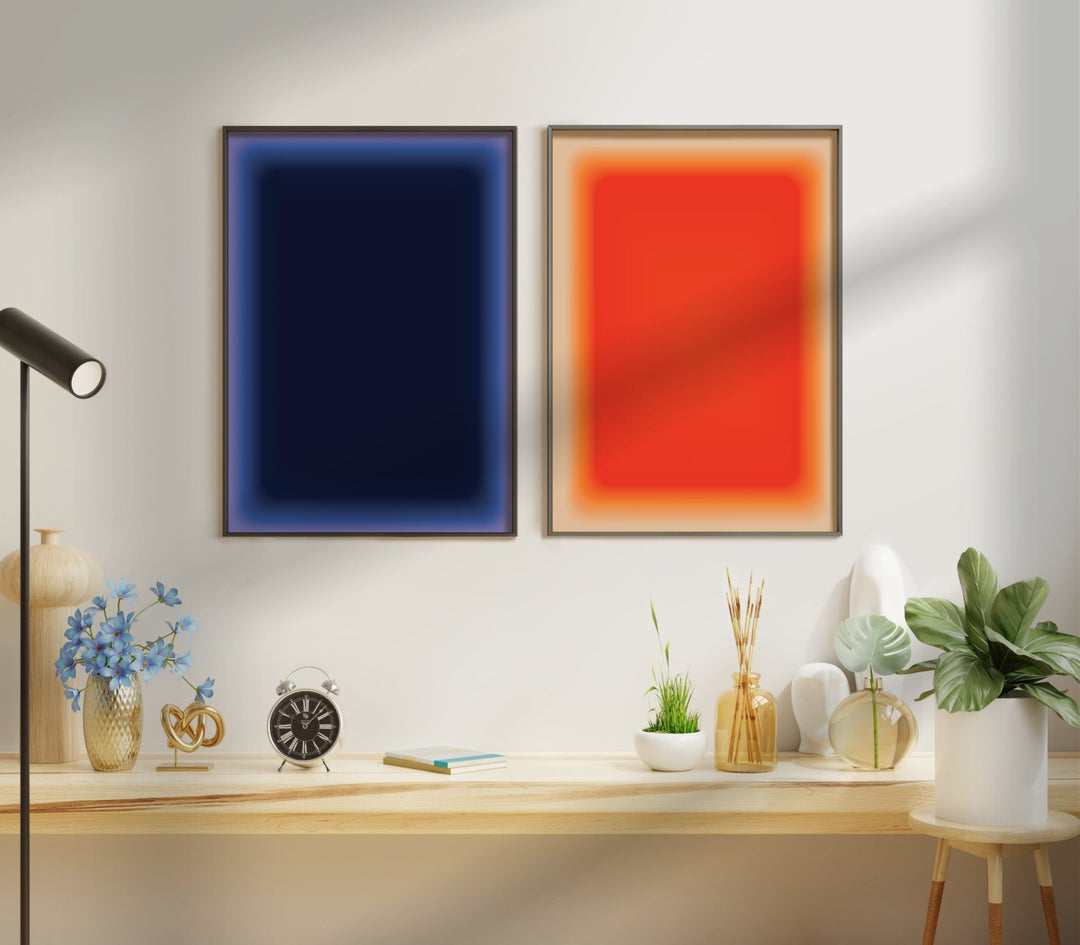 Void & Ember Pair Abstract Tonal Wall Art wall - art - picture - poster