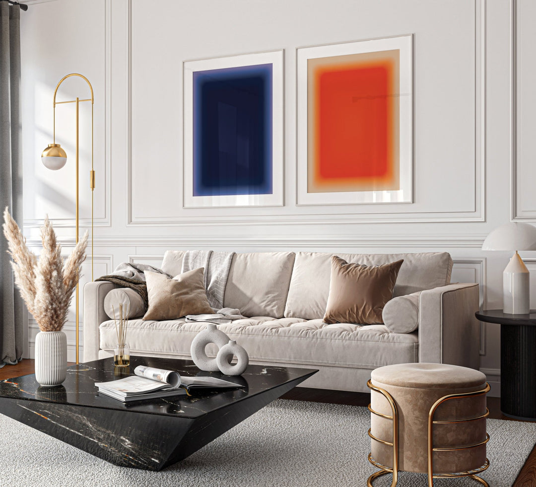 Void & Ember Pair Abstract Tonal Wall Art wall - art - picture - poster