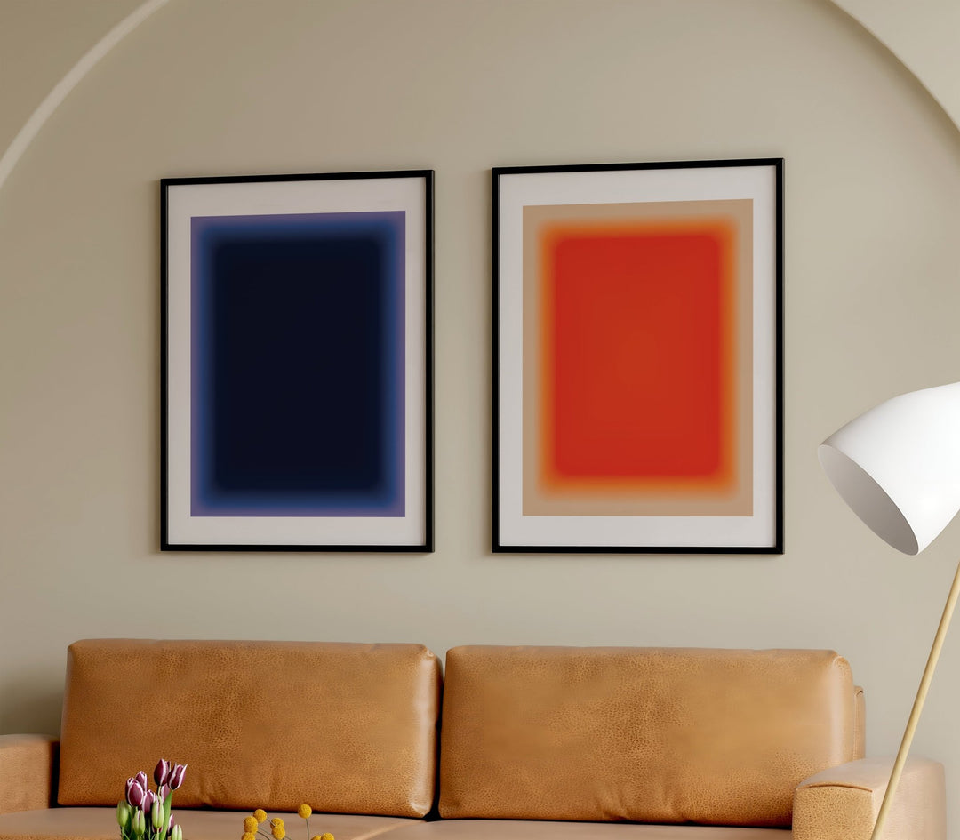 Void & Ember Pair Abstract Tonal Wall Art wall - art - picture - poster