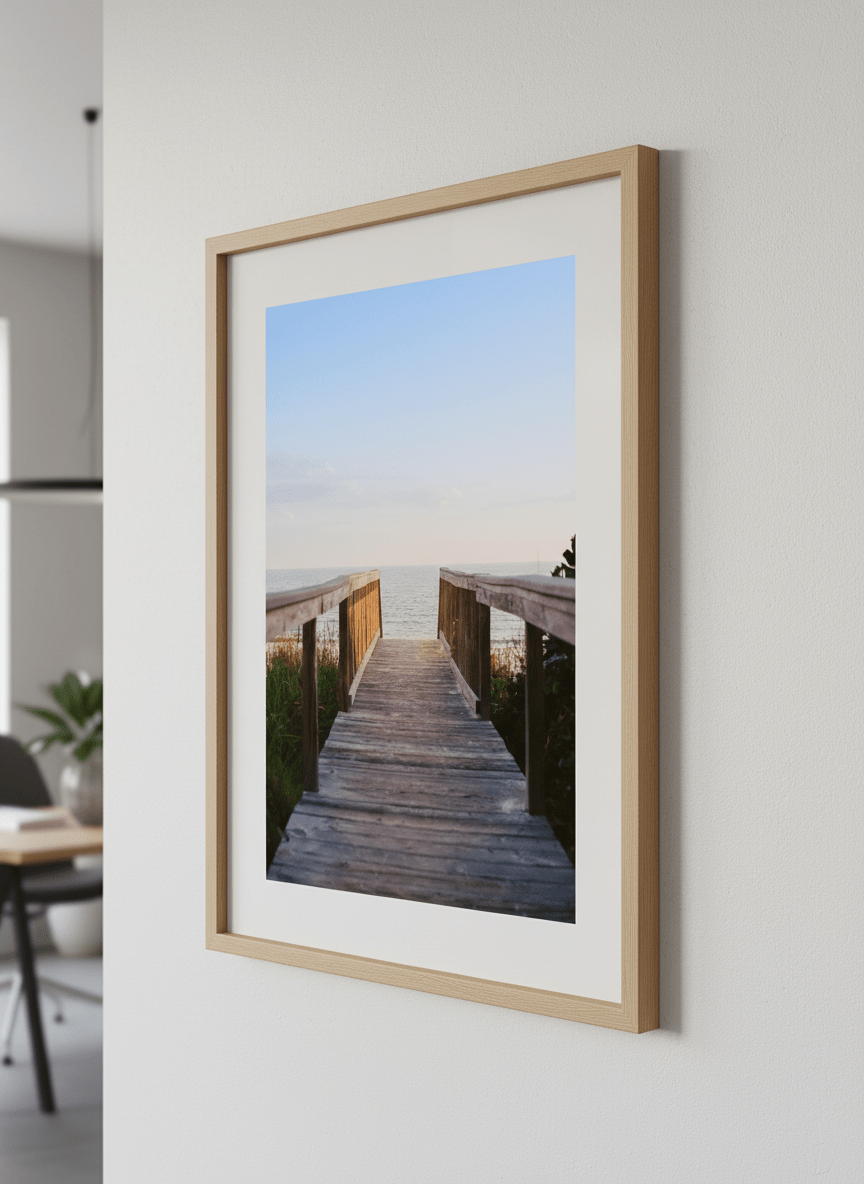 Contemporary wall art featured in a bright modern office workspace