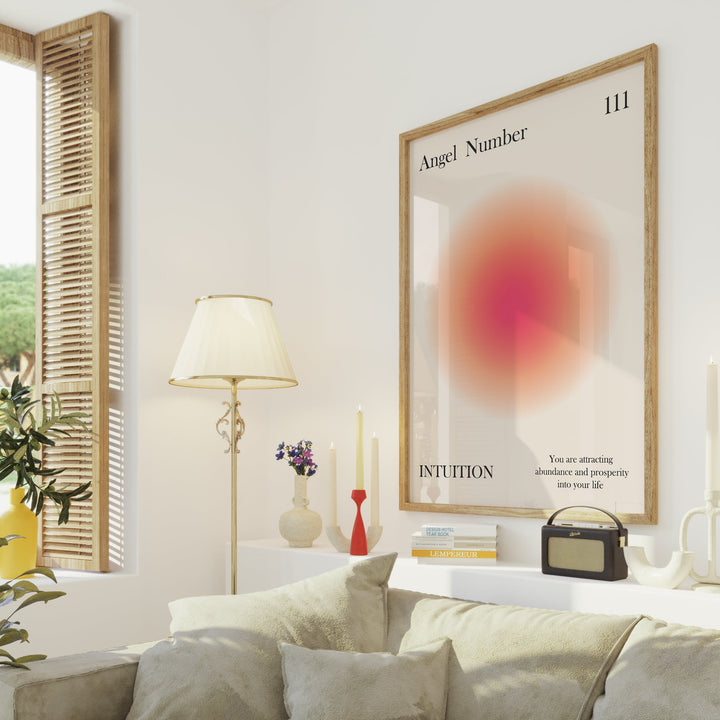 Wall Art Prints - Angel Number 111 Intuition Pink Aura - Style My Wall