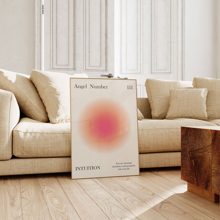 Wall Art Prints - Angel Number 111 Intuition Pink Aura - Style My Wall