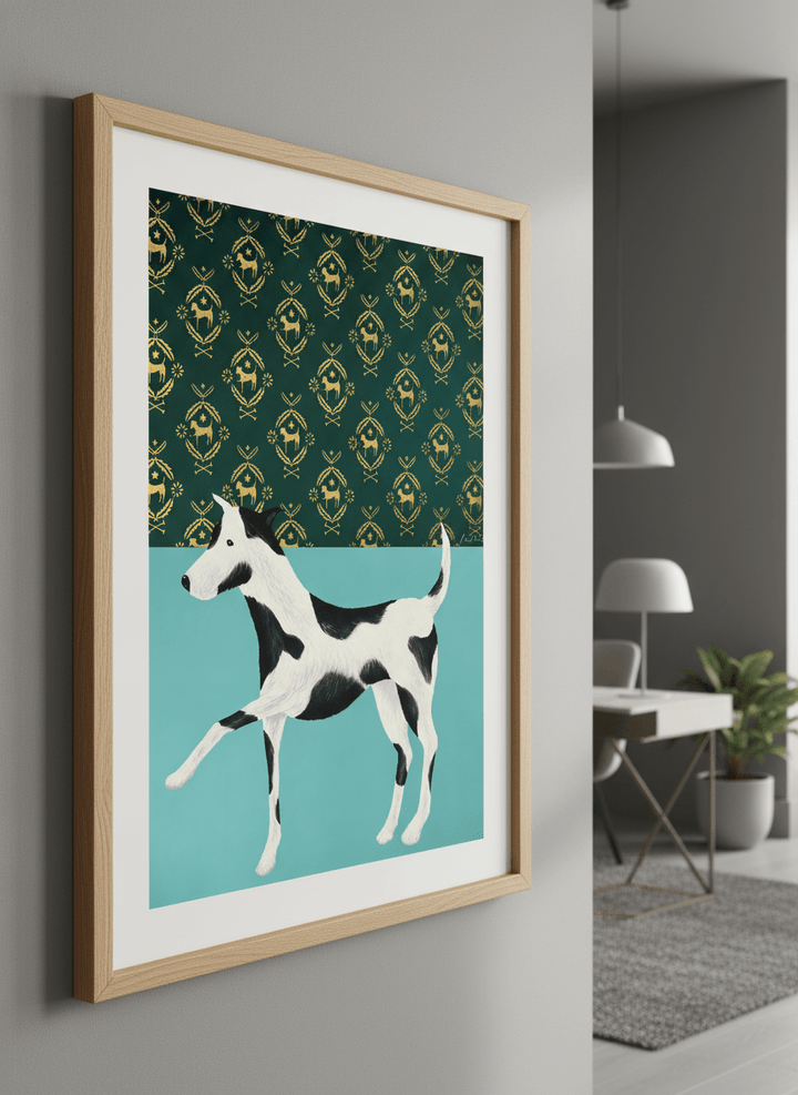Contemporary wall art featured in a bright modern office workspace