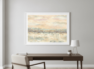 Contemporary wall art featured in a bright modern office workspace