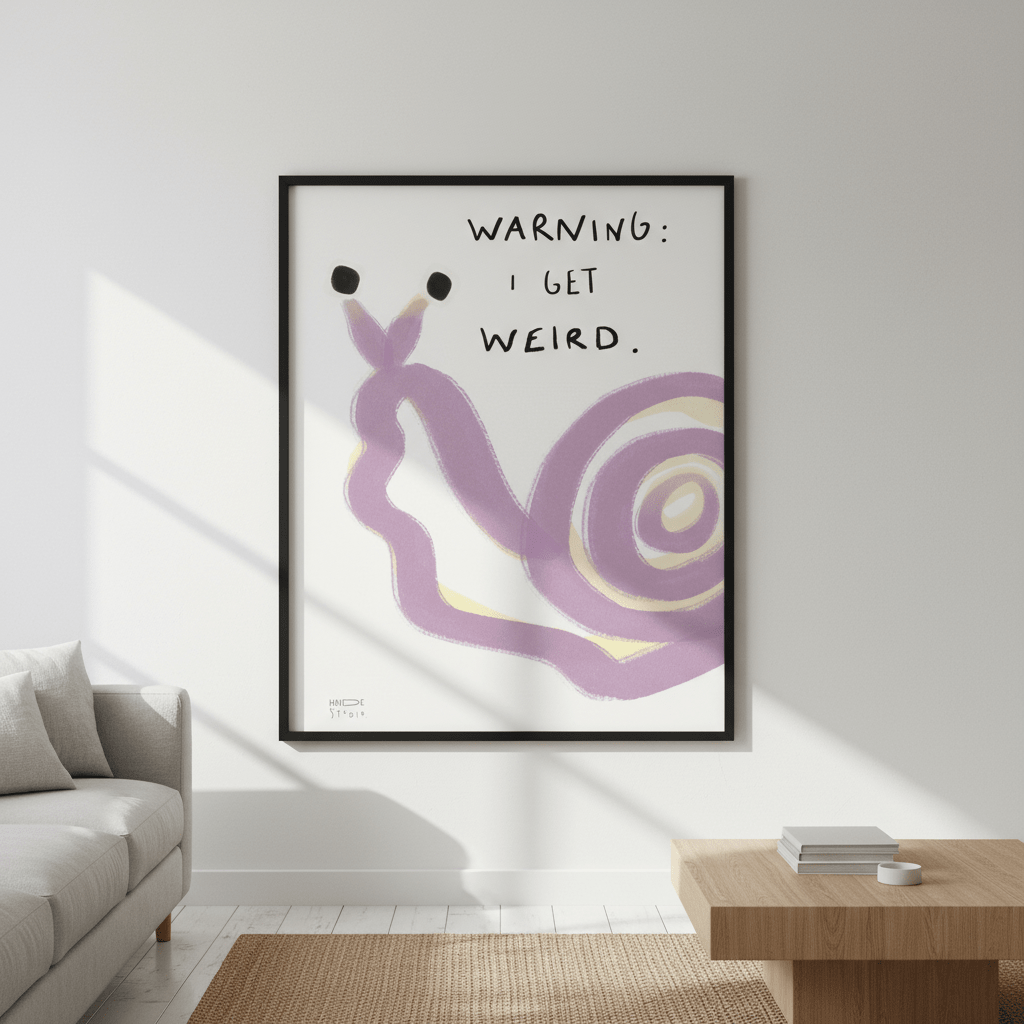 Warning I Got Weird Snail by Hayde Nizard wall - art - picture - poster