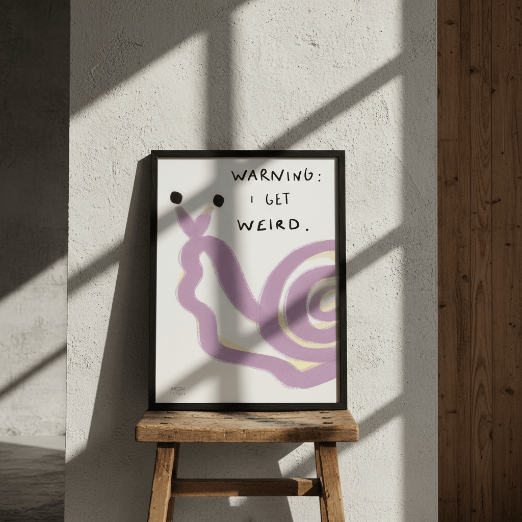 Warning I Got Weird Snail by Hayde Nizard wall - art - picture - poster