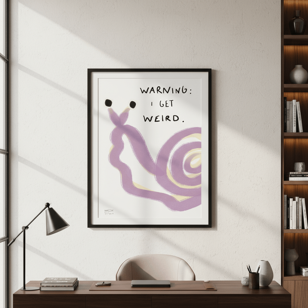 Warning I Got Weird Snail by Hayde Nizard wall - art - picture - poster
