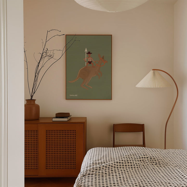 Warrior on the Bounce Portrait Indigenous Artwork by Domica Hill wall - art - picture - poster