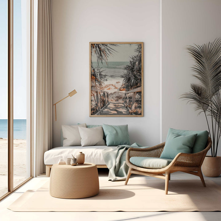 Wategos Beach Stairway Coastal Photograph wall - art - picture - poster