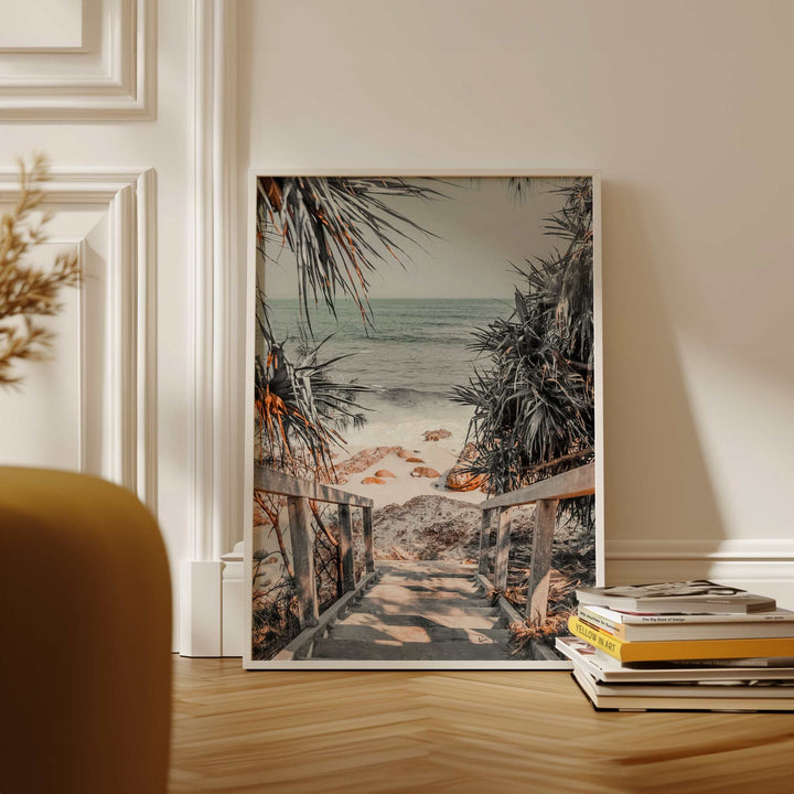 Wategos Beach Stairway Coastal Photograph wall - art - picture - poster