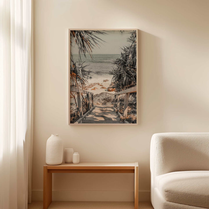 Wategos Beach Stairway Coastal Photograph wall - art - picture - poster