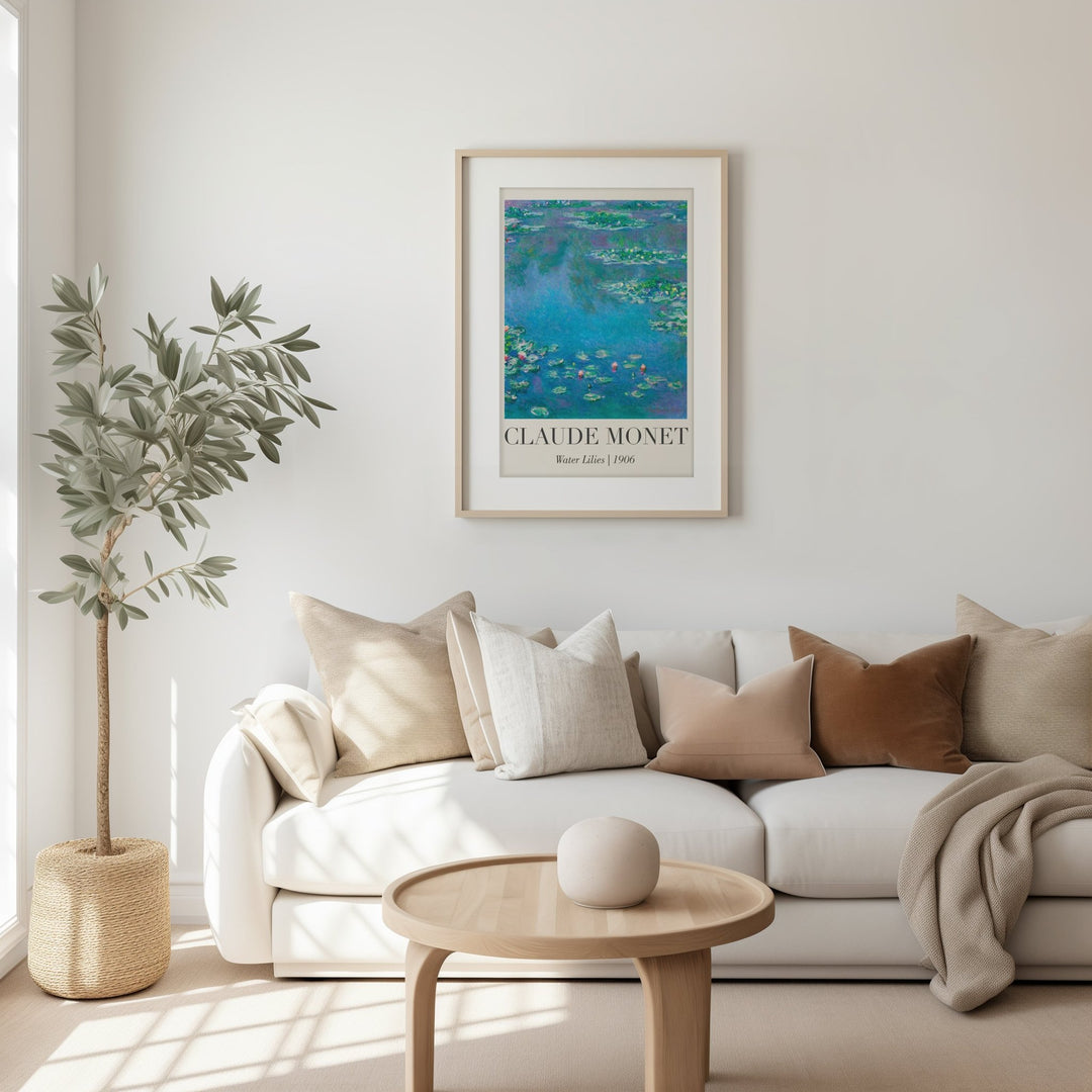 Water Lilies 1906 by Monet,livingroom,timber border