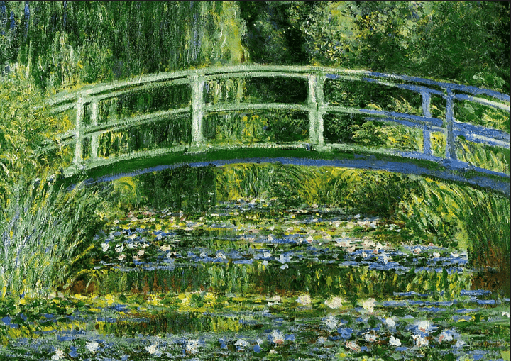 Water Lilies & Japanese Landscape Bridge by Monet,frame