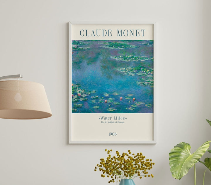 Water Lillies by Claude Monet,livingroom,timber border