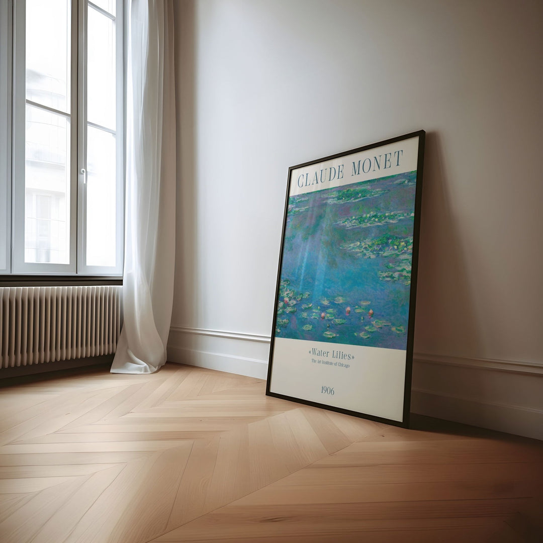 Water Lillies by Claude Monet,livingroom,timber border
