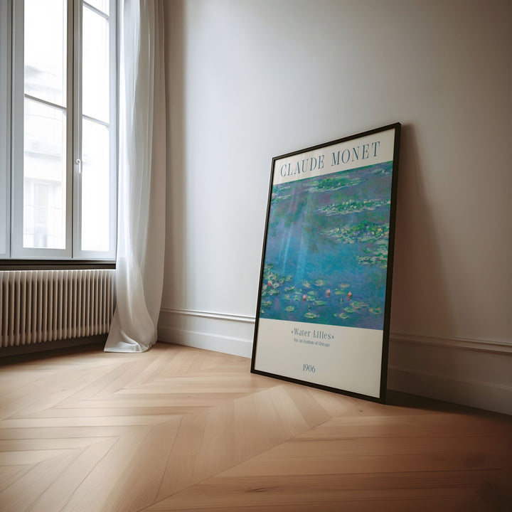 Water Lillies by Claude Monet,livingroom,timber border