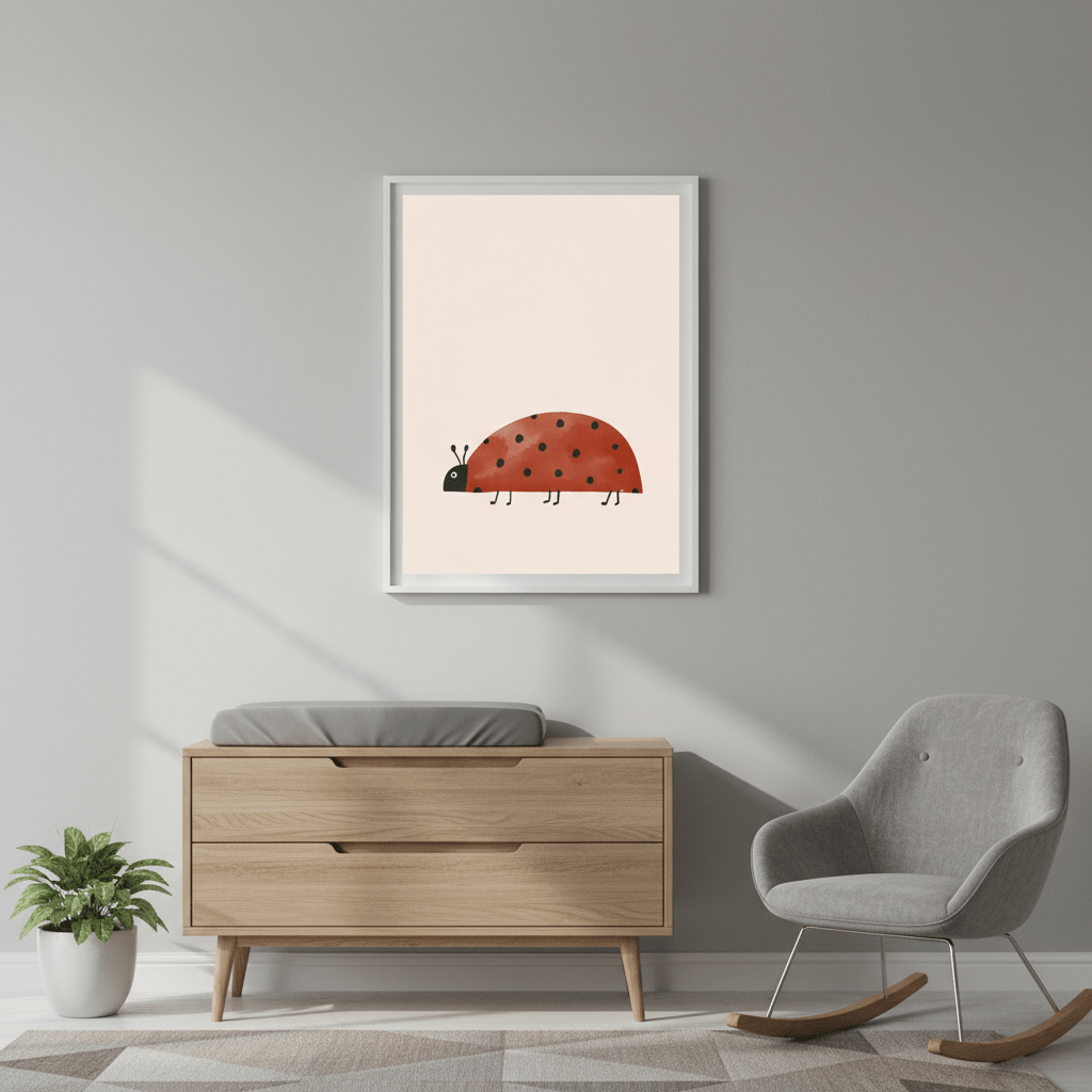 Watercolor Ladybug by Menina Lisboa wall - art - picture - poster