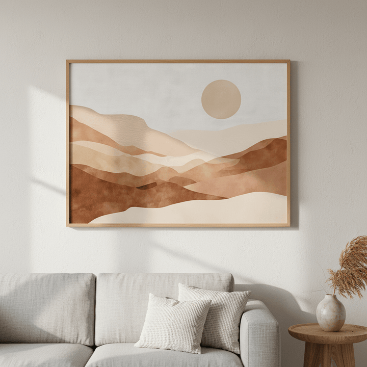 Watercolour desert landscape wall - art - picture - poster
