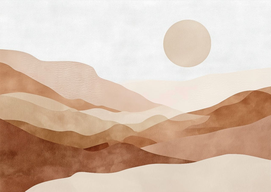 Watercolour desert landscape