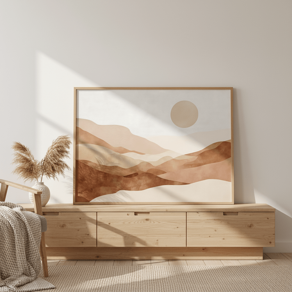 Watercolour desert landscape wall - art - picture - poster