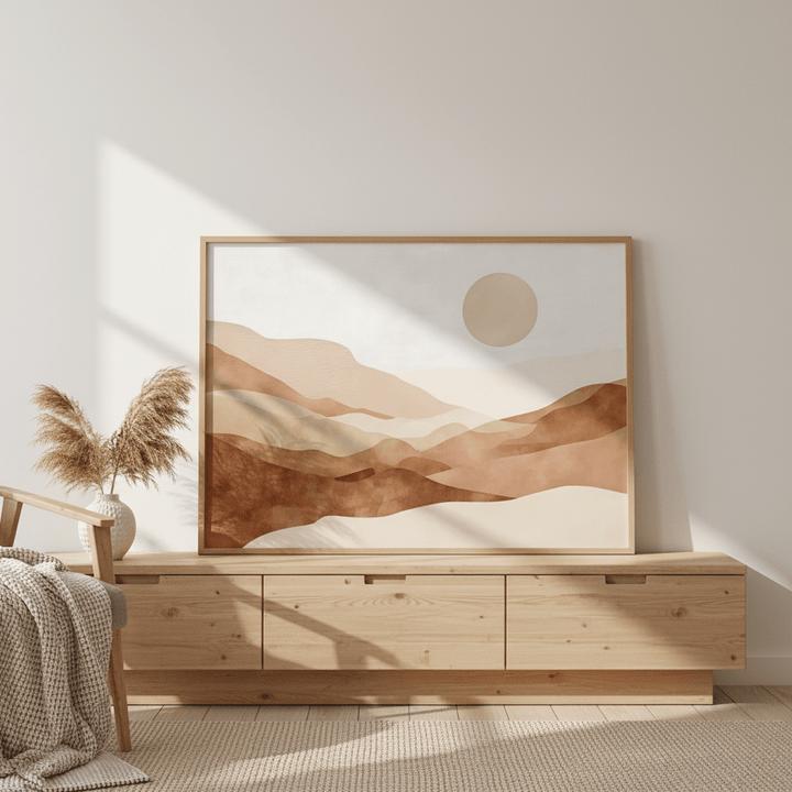 Watercolour desert landscape wall - art - picture - poster