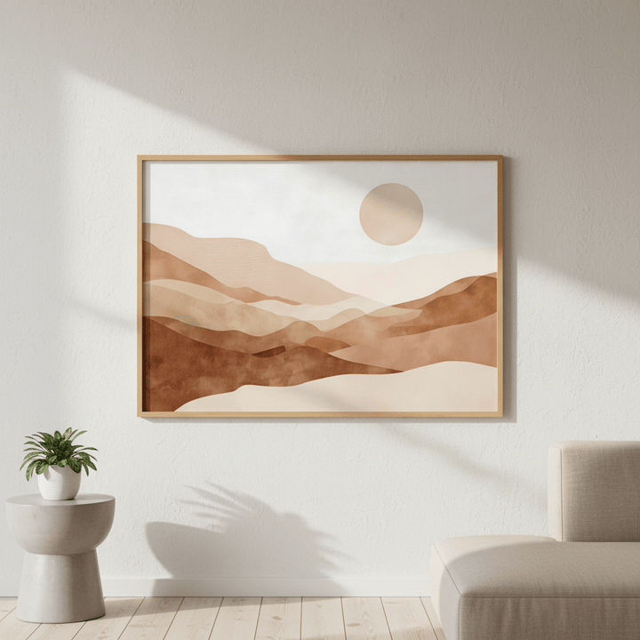 Watercolour desert landscape wall - art - picture - poster