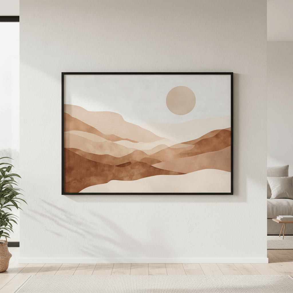 Watercolour desert landscape wall - art - picture - poster