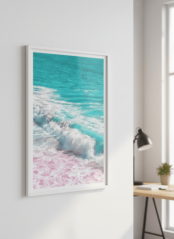 Contemporary wall art featured in a bright modern office workspace