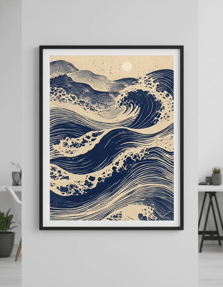 Contemporary wall art featured in a bright modern office workspace