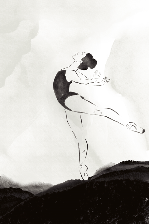 Weightless Grace Watercolour Print,frame