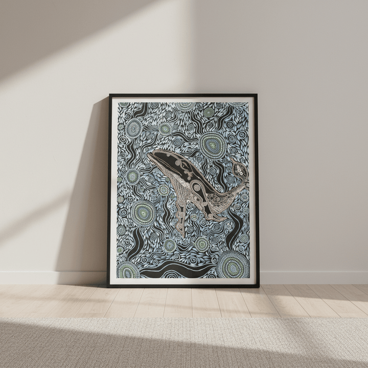 Whale Spirit Blue Tone by Emma Rigney wall - art - picture - poster