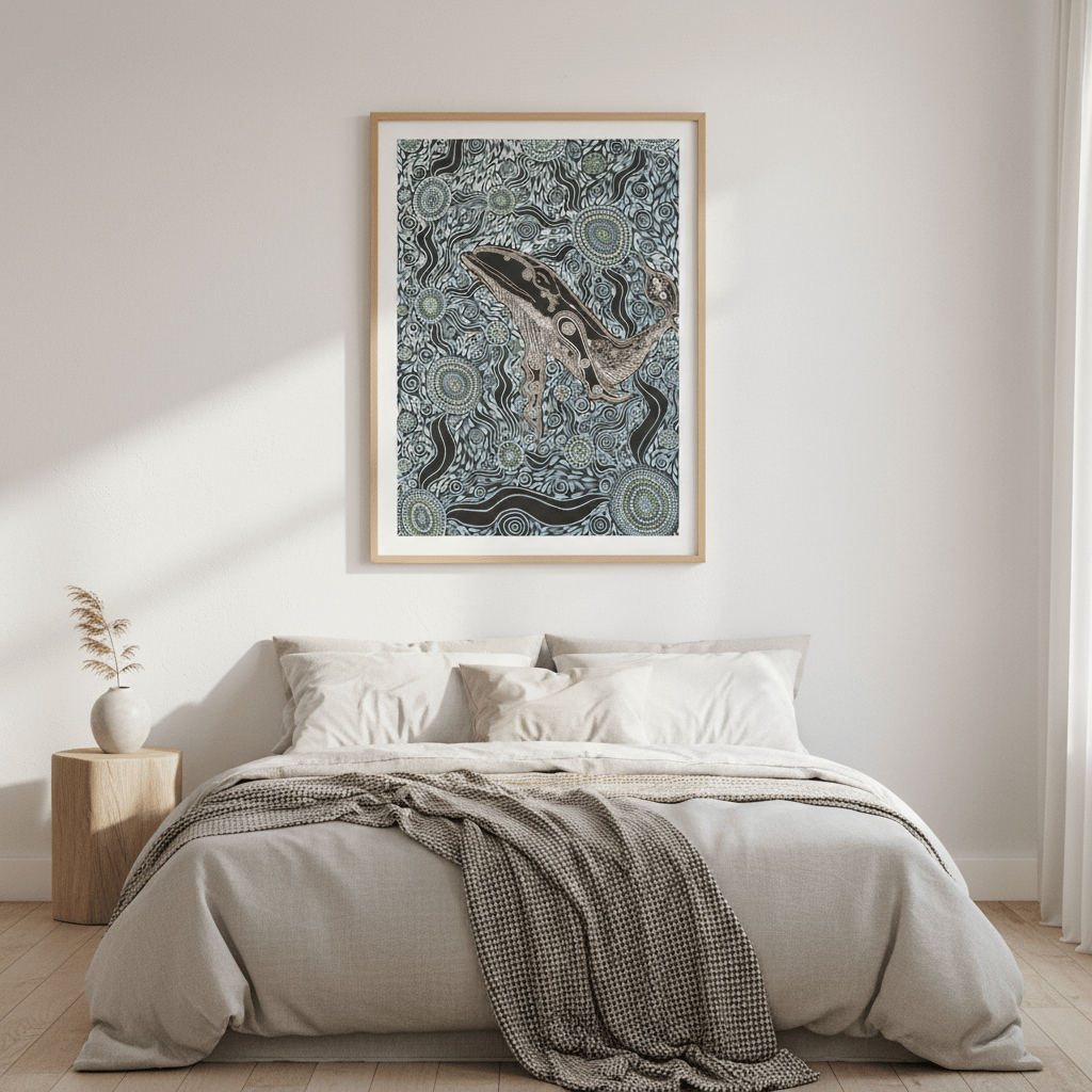 Whale Spirit Blue Tone by Emma Rigney wall - art - picture - poster