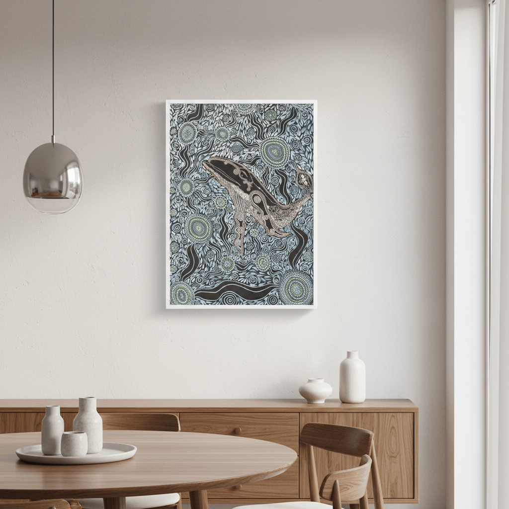 Whale Spirit Blue Tone by Emma Rigney wall - art - picture - poster