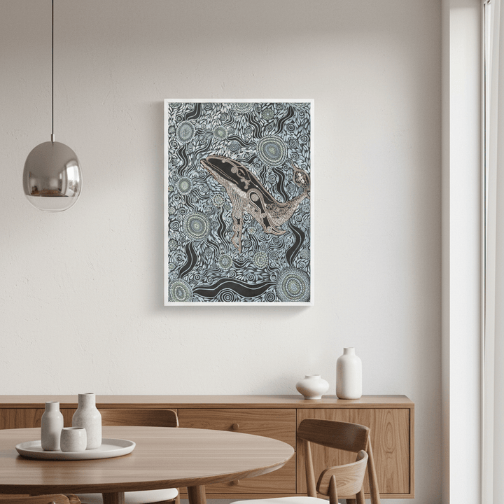 Whale Spirit Blue Tone by Emma Rigney wall - art - picture - poster