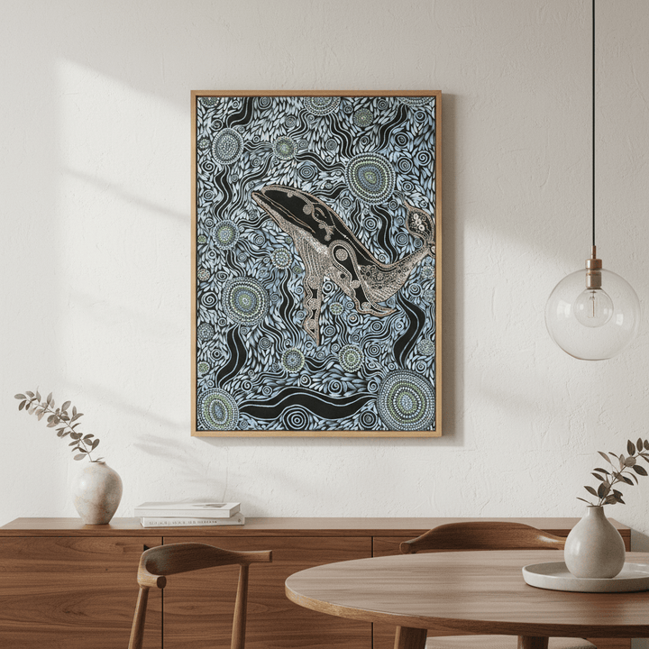 Whale Spirit Blue Tone by Emma Rigney wall - art - picture - poster
