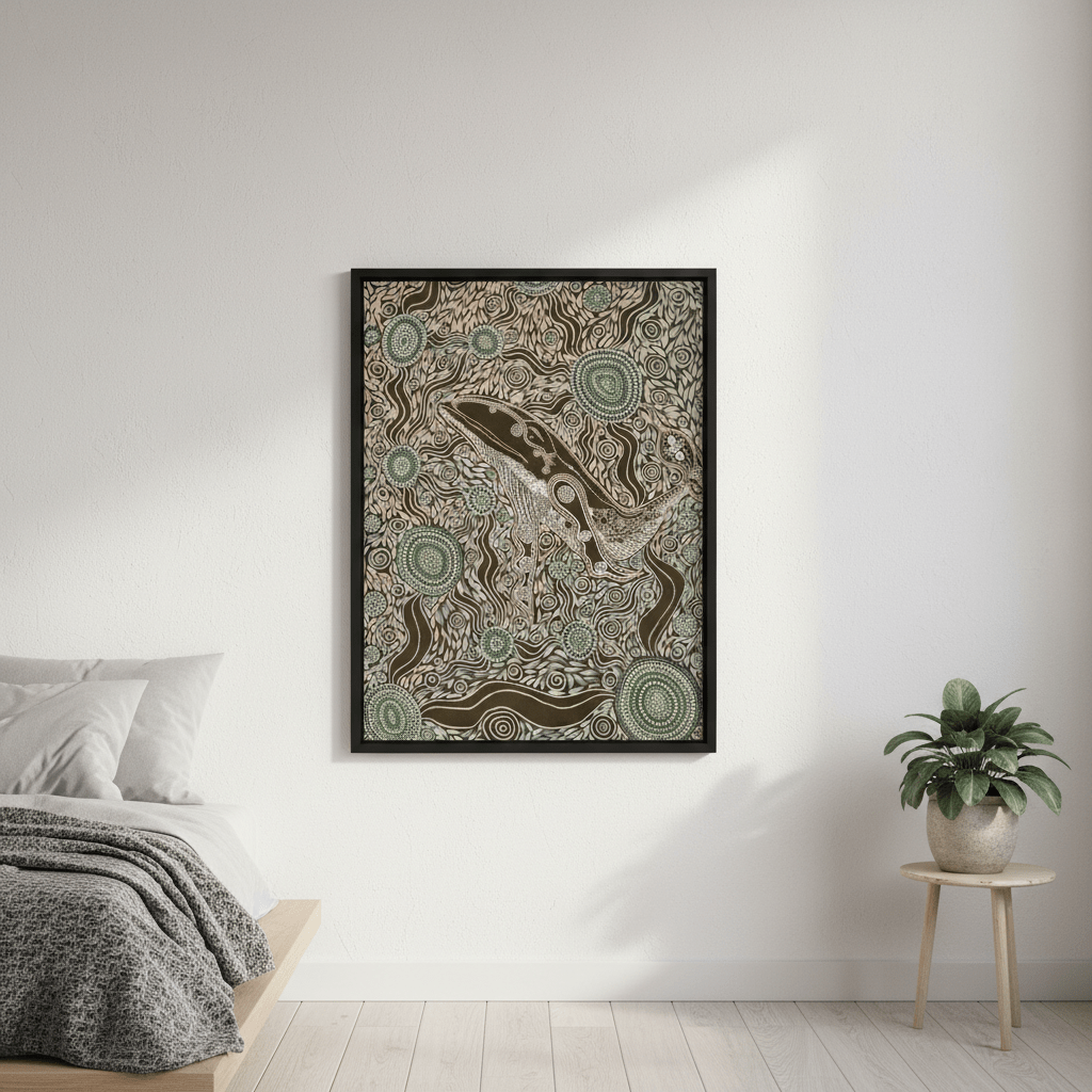 Whale Spirit Earth Green Tone by Emma Rigney wall - art - picture - poster