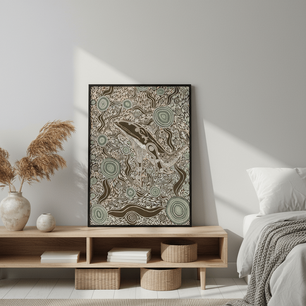 Whale Spirit Earth Green Tone by Emma Rigney wall - art - picture - poster