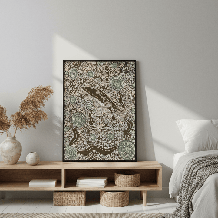 Whale Spirit Earth Green Tone by Emma Rigney wall - art - picture - poster