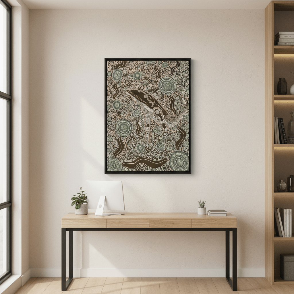Whale Spirit Earth Green Tone by Emma Rigney wall - art - picture - poster