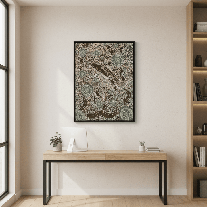Whale Spirit Earth Green Tone by Emma Rigney wall - art - picture - poster