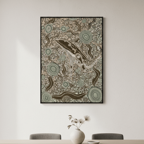 Whale Spirit Earth Green Tone by Emma Rigney
