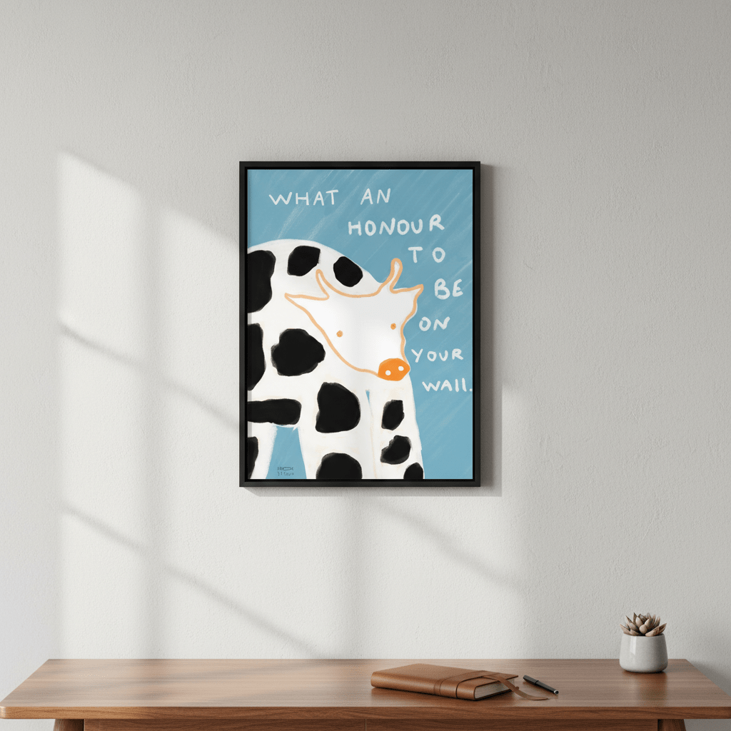 What an Honour Be on Your Wall Cow by Hayde Nizard wall - art - picture - poster